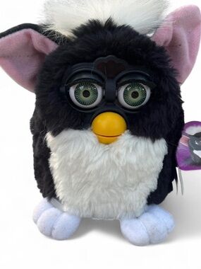 Vintage 1999 Furby Interactive Toy - Black and White (Skunk) Tested and Working